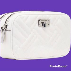 Michael Kors Peyton Crossbody Bag White Leather